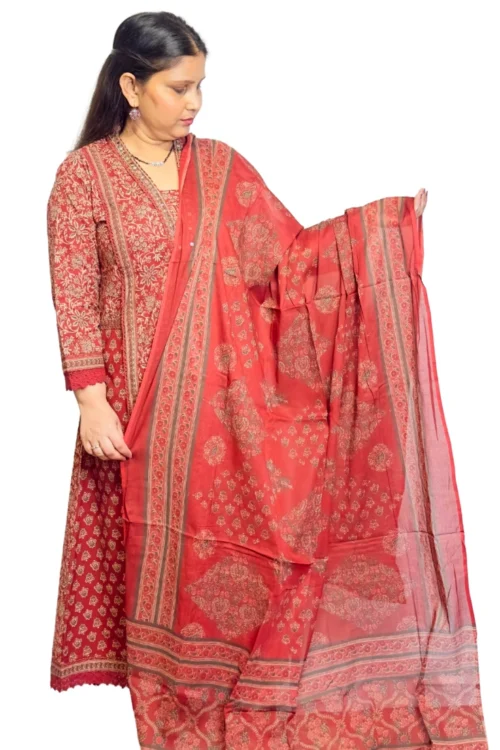 Maroon Digital Designer Anarkali Suit