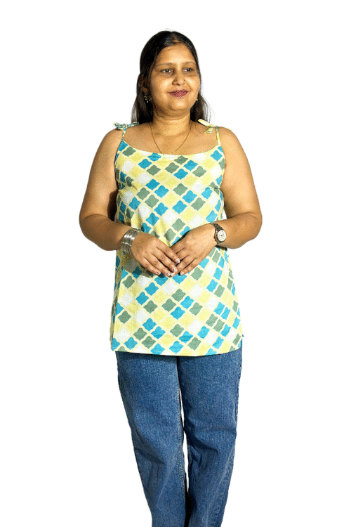 Shoulder-Tie Cotton Top