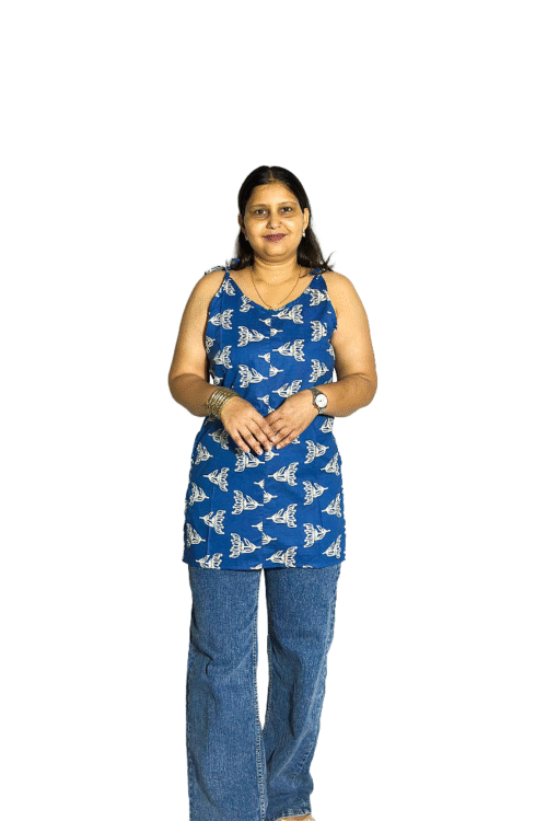 Shoulder-Tie Cotton Kurti